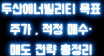 두산에너빌리티 목표 주가 , 적정 매수·매도 전략 총정리