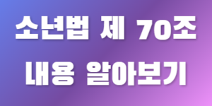 소년법 제 70조