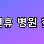설연휴 병원 찾기, 아프기 전 꼭 봐야 할 응급 꿀팁 총정리