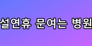 설연휴 문여는 병원, 119 부르기 전 꼭 봐야 할 총정리