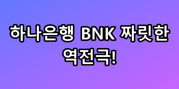 하나은행 BNK