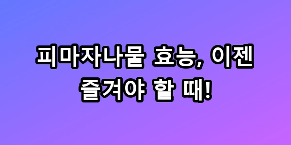 피마자나물 효능