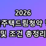 2026 청년주택드림청약 조건 총정리 꿀팁