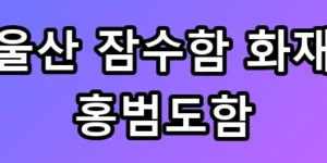 울산 잠수함 화재 홍범도함 실종자 발견 반전 상황 초비상