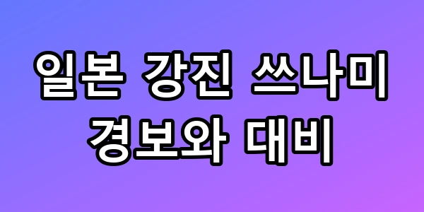 일본 지진 쓰나미