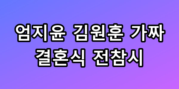엄지윤 김원훈 가짜 결혼식