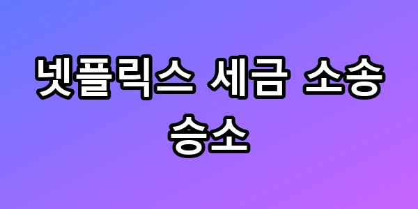 넷플릭스 세금 소송