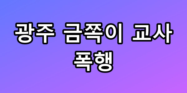 광주 금쪽이 교사 폭행, 조롱 섞인 실체와 과거 이력 소름