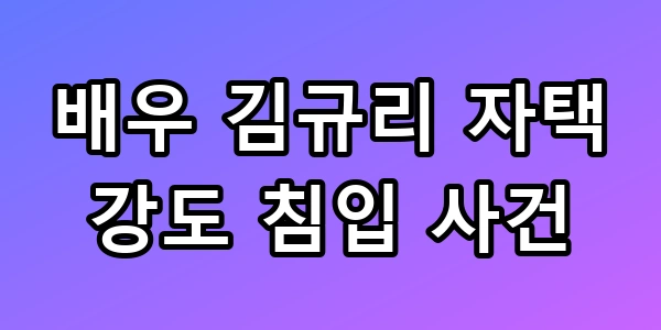 김규리 자택 강도