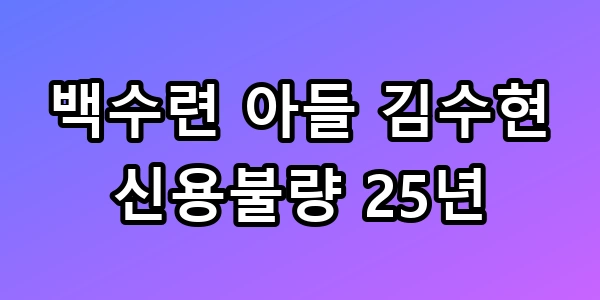 백수련 아들 김수현