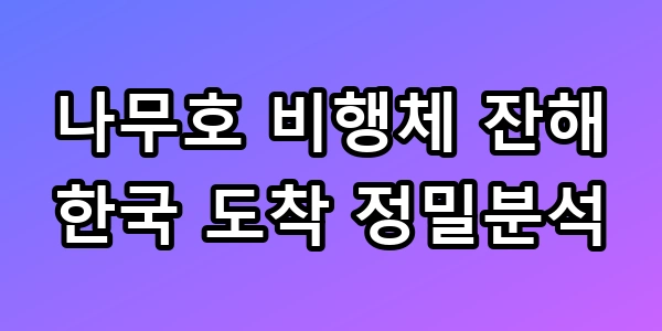 나무호 비행체 잔해
