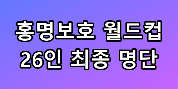 홍명보호 월드컵 명단