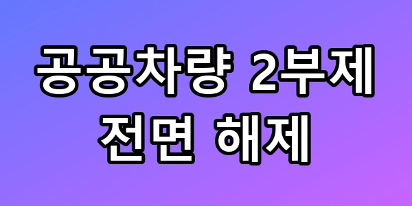 공공차량 2부제 해제