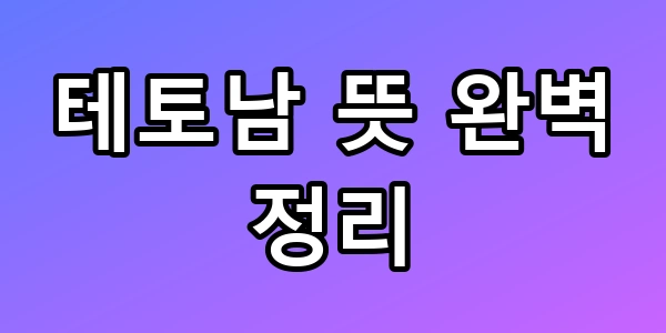 테토남 뜻