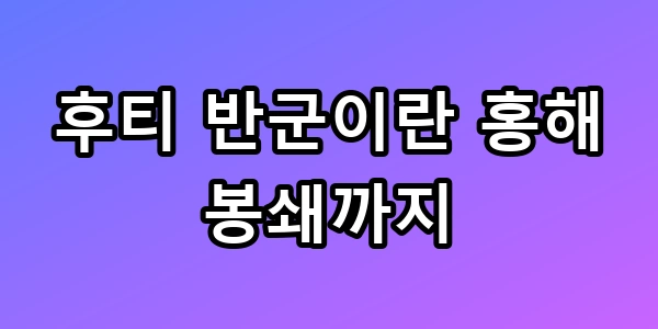 후티 반군이란