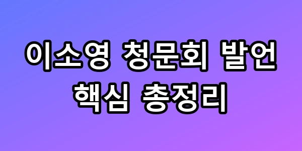 이소영 청문회 발언