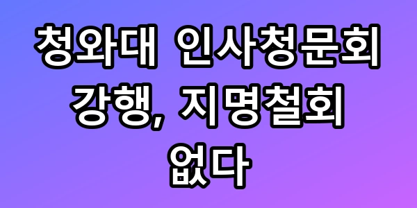 청와대 인사청문회